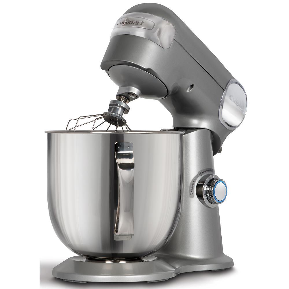 Cuisinart Stand Mixer, 12 Speeds, 5.5-Quart Mixing Bowl, Chef's Whisk, Flat  Mixing Paddle, Dough Hook, and Splash Guard with Pour Spout, Silver