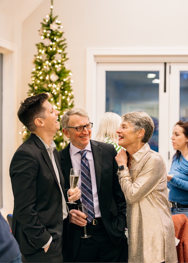 people, happiness, glasses, event, smile, christmas tree