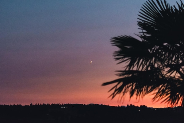 sky, atmosphere, afterglow, moon, natural environment, natural landscape