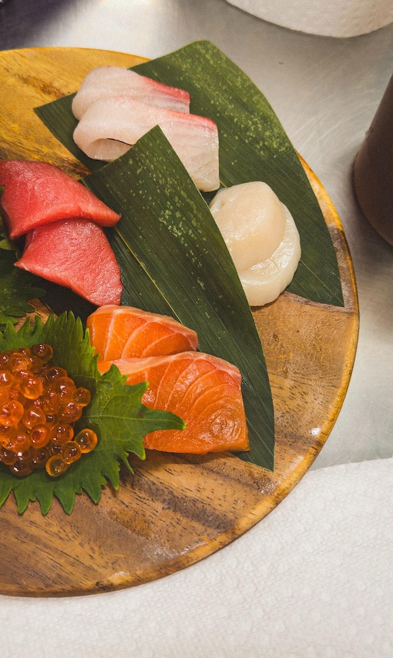 food, ingredient, fish slice, sashimi, seafood, tableware
