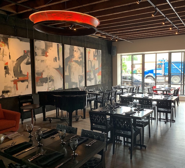 table, furniture, property, chair, building, barware