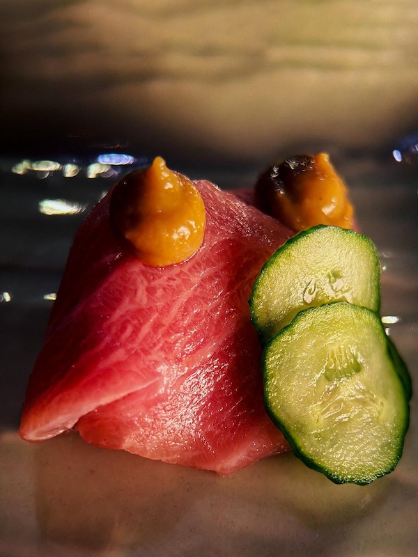 food, ingredient, tableware, meat, fish slice, sashimi
