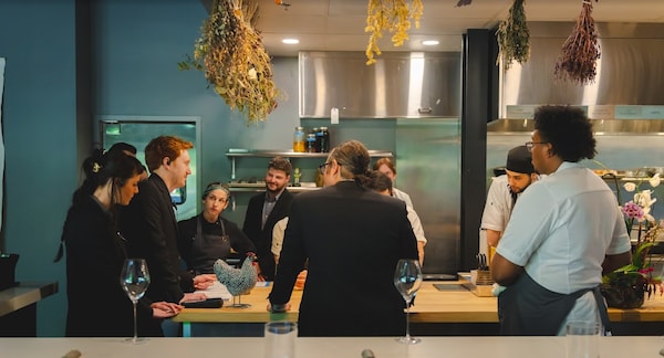 food, cooking, conversation, customer, lunch, countertop
