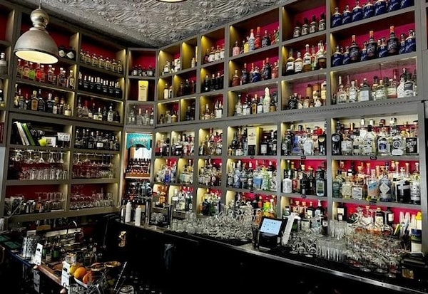 shelf, shelving, retail, alcoholic beverage, drink, city