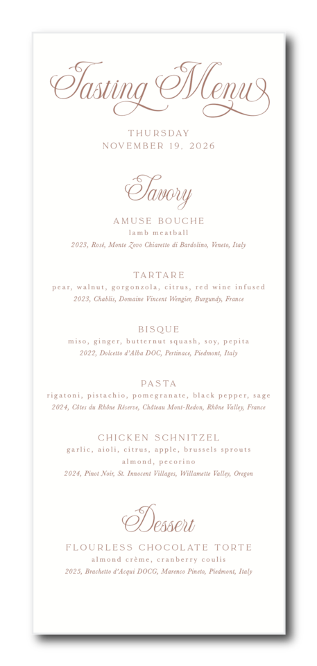 restaurant menu