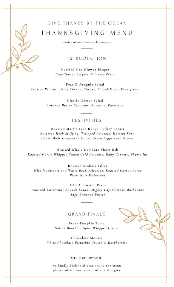 restaurant menu, design