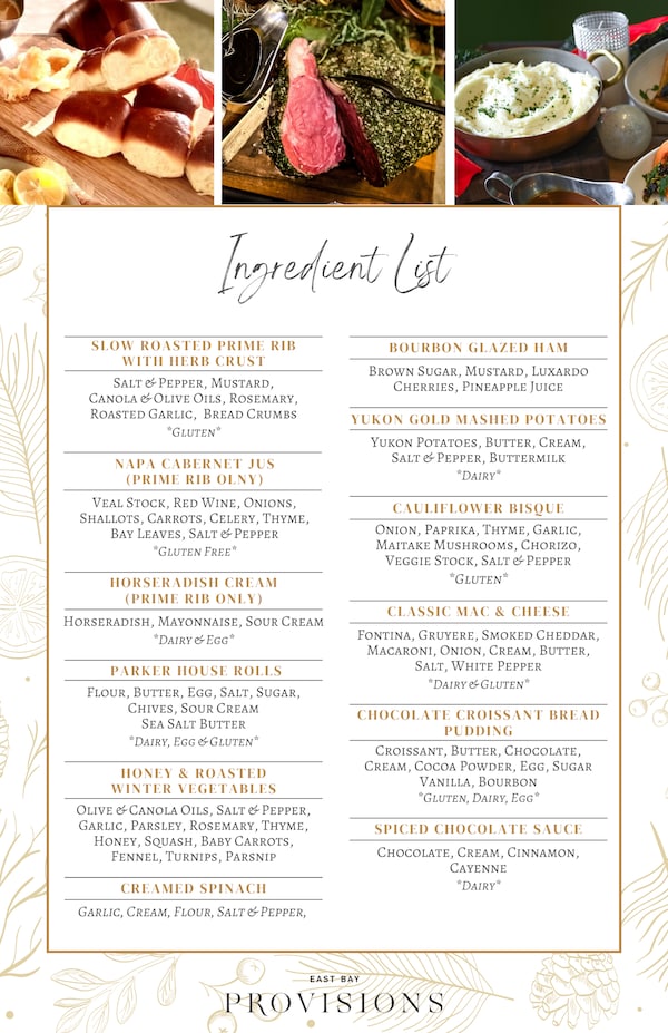 restaurant menu, recipe